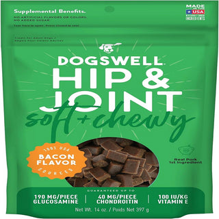 Dogswell Soft & Chewy Hip & Joint Bacon Flavored Treats For Dogs (14 oz)