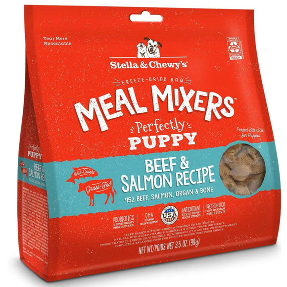 Stella & Chewy's Perfectly Puppy Beef & Salmon Meal Mixers Freeze-Dried Raw Topper For Dog (3.5 oz)