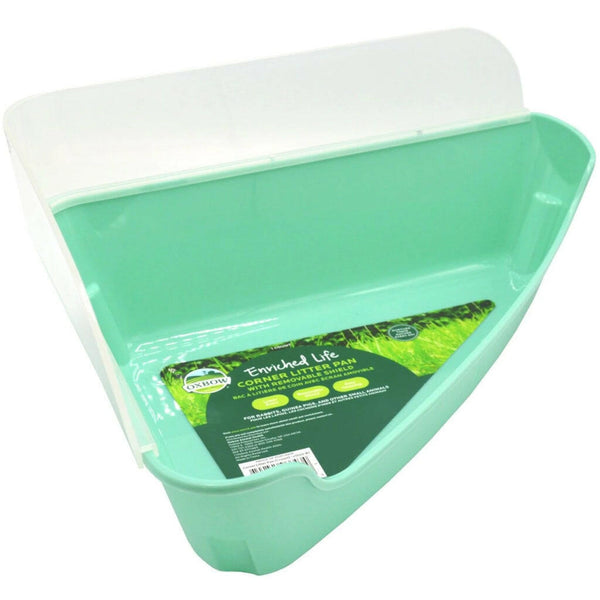 Oxbow Enriched Life Corner Litter Pan with Removable Shield For Small Animal