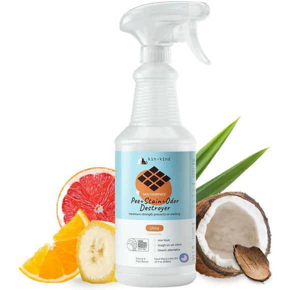 kin+kind Stain & Odor Destroyer Multi Surface Citrus For Dog 32 oz