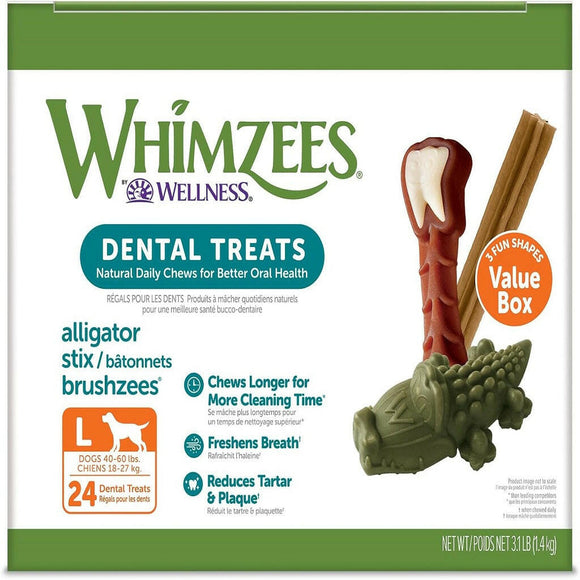 Whimzees by Wellness Natural Dental Value Box Treat For Large Dogs (24 count)