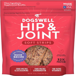 Dogswell Soft Strips Hip & Joint Duck Recipe Grain Free Treats For Dogs (10 oz)