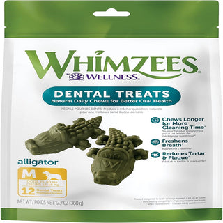 WHIMZEES by Wellness Alligator Natural Grain Free Dental Chews For Medium Dogs  (12 pc)