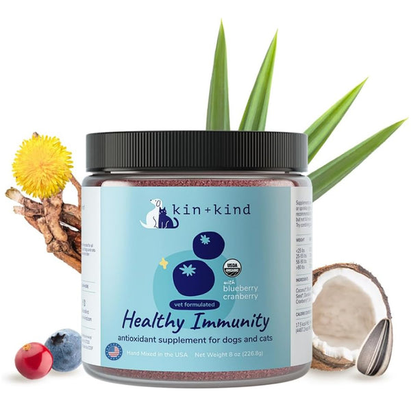 kin+kind Organic Healthy Immunity Antioxidant Supplement for Dogs & Cats
