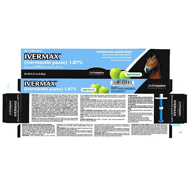 First Companion Ivermax Apple flavored ivermectin Paste For Horses (1.87%)