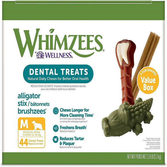 Whimzees by Wellness Natural Dental Value Box Treat For Medium Dogs (44 ct)