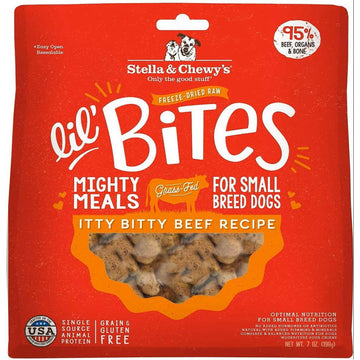 Stella & Chewy's Lil' Bites Itty Bitty Beef Recipe Small Breed Freeze-Dried Raw Food For Dog (7 oz)
