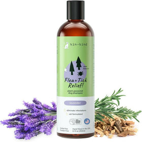 kin+kind Lavender Flea + Tick Biobased Relief Shampoo For Dog (12 oz)