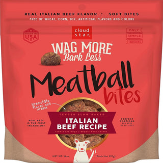 Cloud Star Wag More Bark Less Grain-Free Beef Meatball For Dog Treat (14 oz)