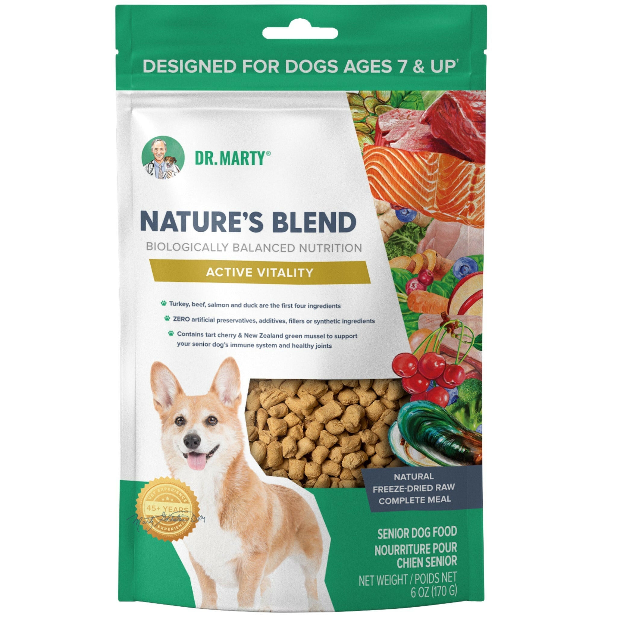 Dr. Marty Nature's Blend Active Vitality Freeze Dried Raw Food for Senior Dogs