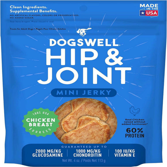 Dogswell Hip & Joint Jerky Minis Grain-Free Chicken Breast For Dogs (4 oz)