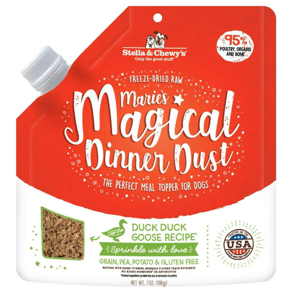 Stella & Chewy's Magical Dinner Dust Duck Duck Goose Freeze-Dried Raw Topper For Dogs (7 oz)
