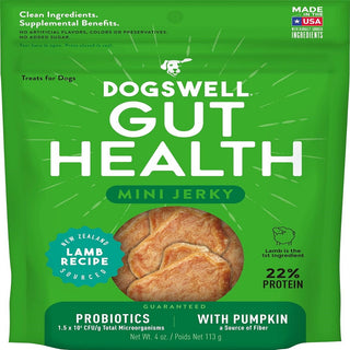 Dogswell Gut Health Mini Jerky Lamb Functional Soft & Chewy Treats For Dogs (4 oz)