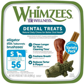 WHIMZEES Variety Pack Grain-Free For Dental Dog Treats, Small (56 coun)