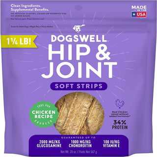 Dogswell Soft Strips Hip & Joint Chicken Recipe Grain Free For Dog Treats (20 oz)