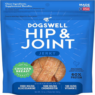 Dogswell Jerky Hip & Joint Chicken Recipe Grain-Free Treats For Dog (12 oz)