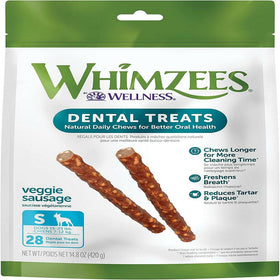 Whimzees by Wellness Dental Chew Veggie Sausage For Small Dog  (28 pc)