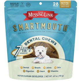 The Missing Link Smartmouth Dental Chews For Petite & Extra Small Dogs (28 count)