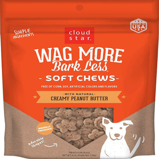 Cloud Star Wag More Bark Less Soft & Chewy with Creamy Peanut Butter Dog Treats (6 oz)