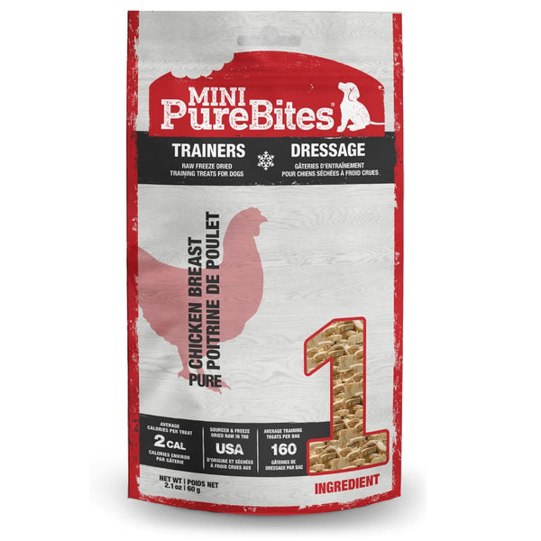 PureBites Mini Trainers RAW Freeze Dried Chicken Breast Treats For Dog (2.1 oz)