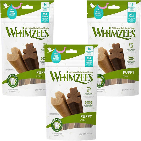 Whimzees by Wellness Natural Grain Free Dental Treats For Medium & Large Puppy (7.4 oz)