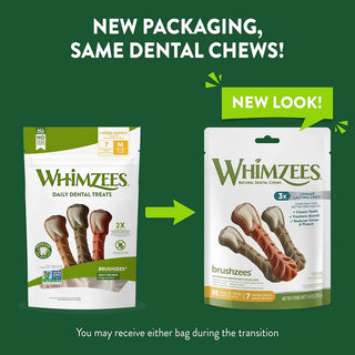 Whimzees Natural Grain Free Daily Dental Medium Dog Treats (7.4 oz)