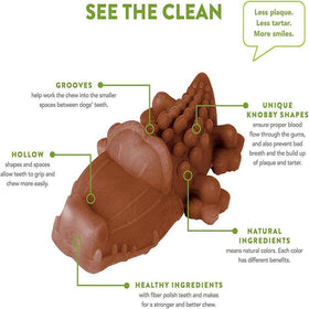 Whimzees Alligator Natural Daily Dental Long Lasting Treats For Small Dog (150 ct)