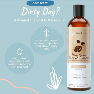 kin+kind Deep Clean Natural Almond & Vanilla Shampoo For Dogs (12 oz)