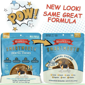 The Missing Link Smartmouth Dental Chews For Small & Medium Dogs (14 count)