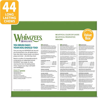 Whimzees by Wellness Natural Dental Value Box Treat For Medium Dogs (44 ct)