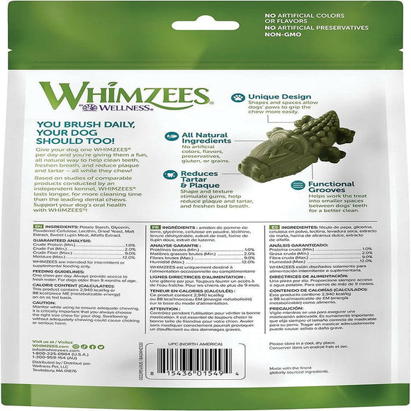 WHIMZEES by Wellness Alligator Natural Grain Free Dental Chews For Medium Dogs  (12 pc)