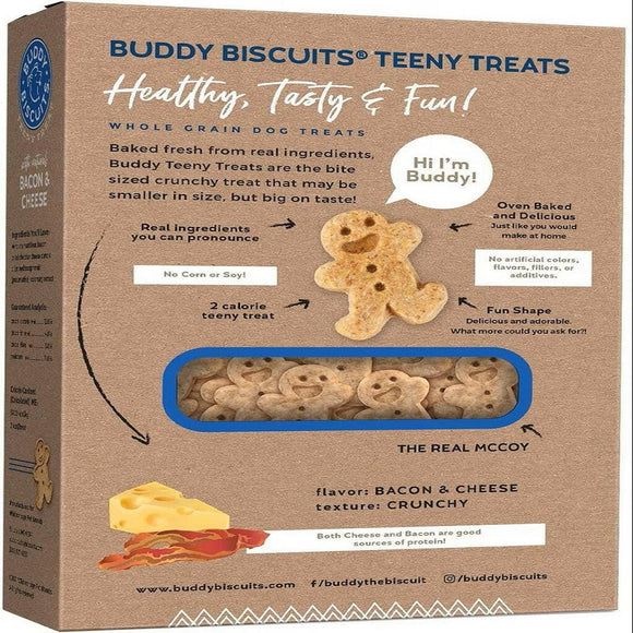 Buddy Biscuits Teeny Oven-Baked Crunchy Dog Treats with Bacon & Cheese (8 oz)