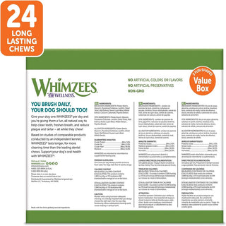 Whimzees by Wellness Natural Dental Value Box Treat For Large Dogs (24 count)