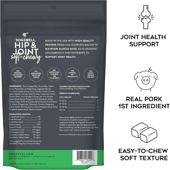 Dogswell Soft & Chewy Hip & Joint Bacon Flavored Treats For Dogs (14 oz)