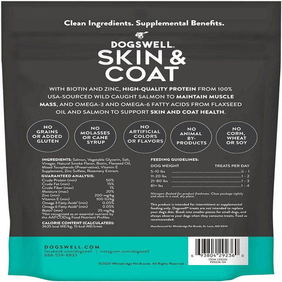 Dogswell Jerky Mini Skin & Coat Grain-Free Salmon Bites For Dogs (4 oz)