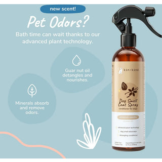 kin+kind Almond & Vanilla Natural Coat Spray for Dog Smells (12 oz)