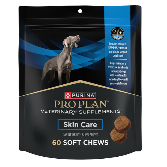 Purina Pro Plan Veterinary Diets Skin Care Soft Chew Supplement for Dogs, 60 count