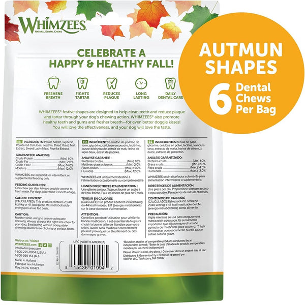 Whimzees by Wellness Fall Value Bag Small Dental Dog Chews (6.3 oz)