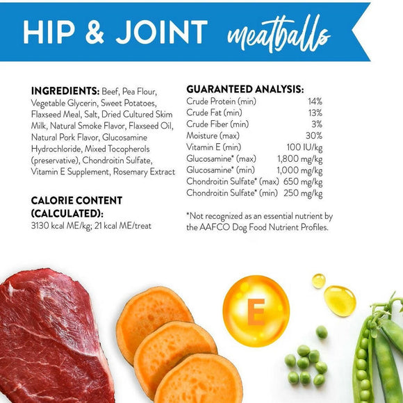 Dogswell Hip & Joint Beef Recipe Meatballs Treats For Dogs (14 oz)