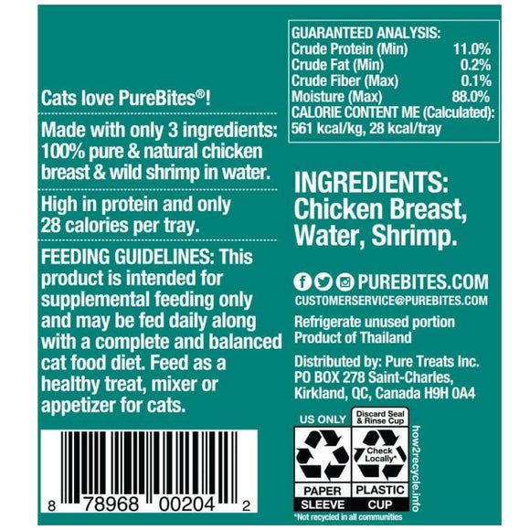PureBites Mixers Chicken Breast & Wild Ocean Shrimp in Water Food Toppers For Cat (1.76 oz)