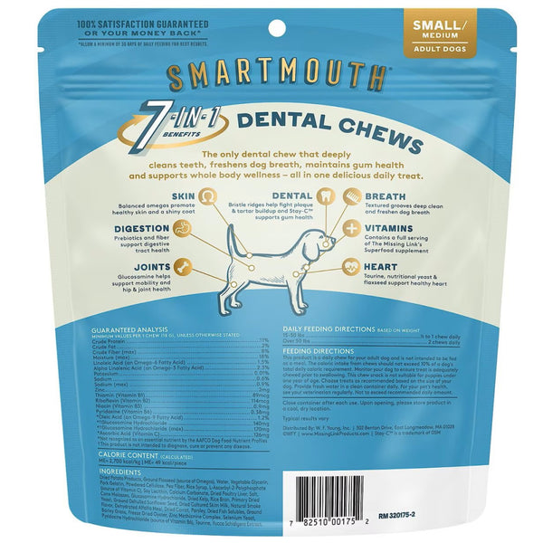 The Missing Link Smartmouth Dental Chews For Small & Medium Dogs (14 count)