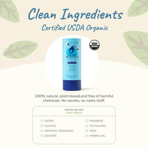 kin+kind Organic Hot Spot Relief Balm For Dogs (2.3 oz)