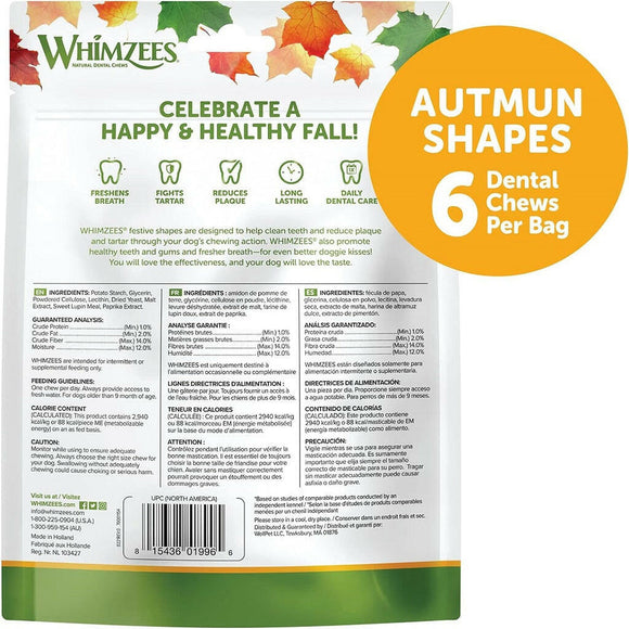 Whimzees by Wellness Fall Value Bag Medium Dental Dog Chews (6.3 oz)