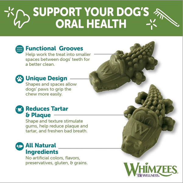 Whimzees by Wellness Alligator Natural Grain-Free  Dental Chews For Large Dogs (12.7 oz)