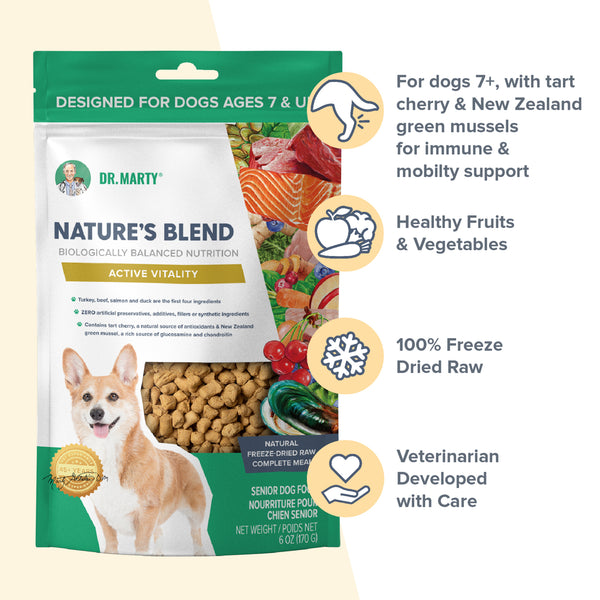 Dr. Marty Nature's Blend Active Vitality Freeze Dried Raw Food for Senior Dogs (6 oz)