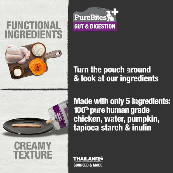 PureBites Plus Squeezables- Gut & Digestion Food Toppings For Dog (2.5 oz)