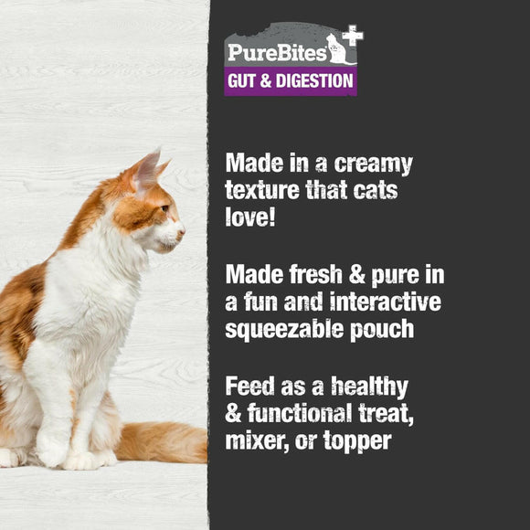 PureBites Plus Squeezables- Gut & Digestion  Food Topping For Cat (2.5 oz)