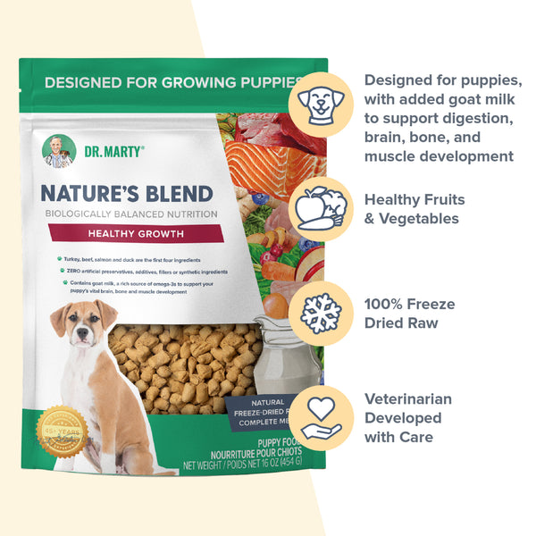 Dr. Marty Nature's Healthy Growth Freeze Dried Raw Food for Puppies (16 oz)