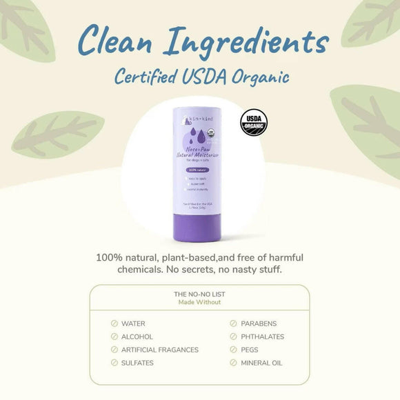 kin+kind Organic Nose & Paw Moisturizer Stick for Dogs & Cats (2.3 oz)