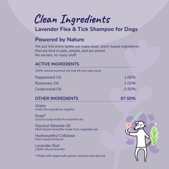 kin+kind Lavender Flea + Tick Biobased Relief Shampoo For Dog (12 oz)